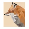 Low poly wild vector fox head Royalty Free Stock Photo